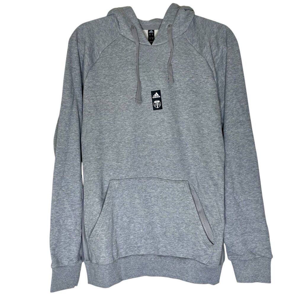 Adidas MLS Men's Portland Timbers Travel Hoodie Sweatshirt Grey Heather Size S